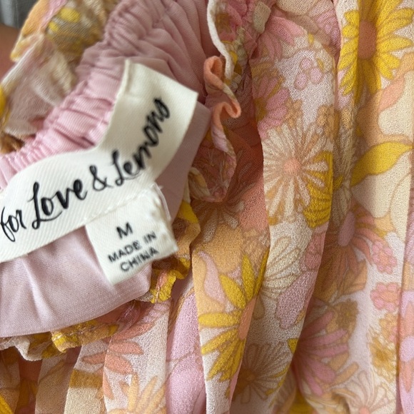 For Love And Lemons Eden Floral Pastel Midi Dress M - Picture 13 of 16